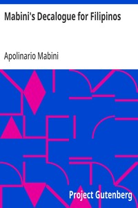 Cover of Mabini's Decalogue for Filipinos...