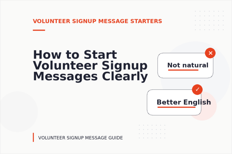 How to Start Volunteer Signup Messages Clearly