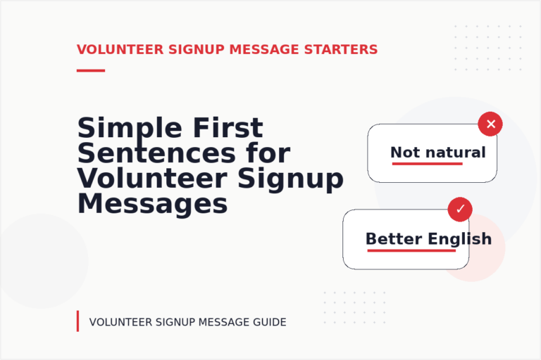 Simple First Sentences for Volunteer Signup Messages