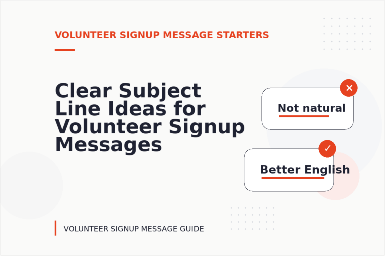 Clear Subject Line Ideas for Volunteer Signup Messages